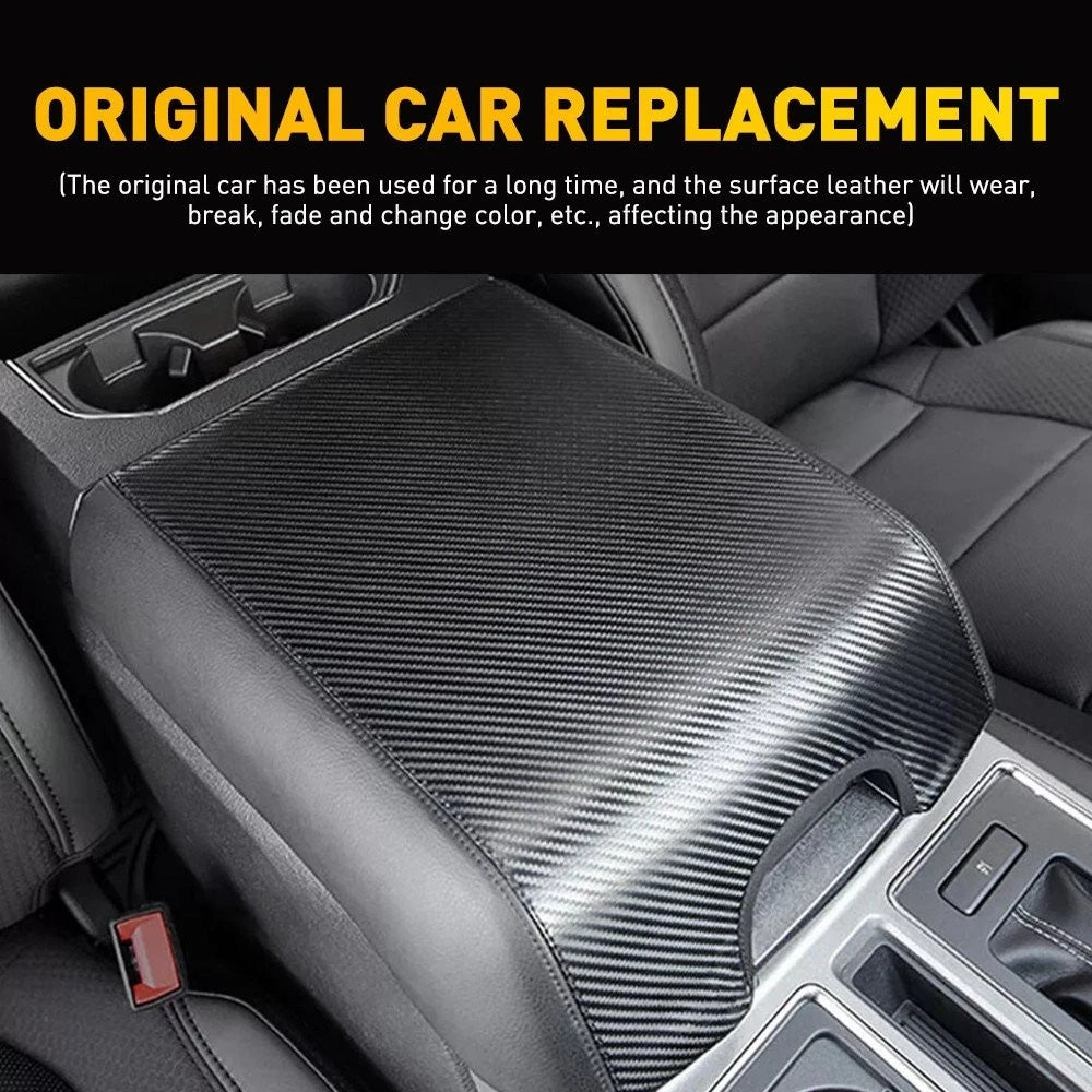 Carbon Fiber Center Console Lid Armrest Cover Pad for Ford F150 (2015–2020) EPY