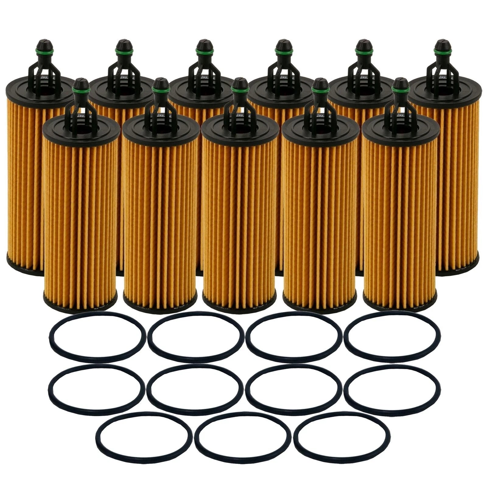Set of 11 Engine Oil Filters for Chrysler Dodge Jeep Ram VW V6 (StdAsp)