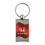 Red Rectangular Wave Keychain - Officially Licensed for Honda Civic