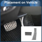 2 x Foot Accelerator Pedal Covers for Honda Civic (2006-2009) Silver Tone