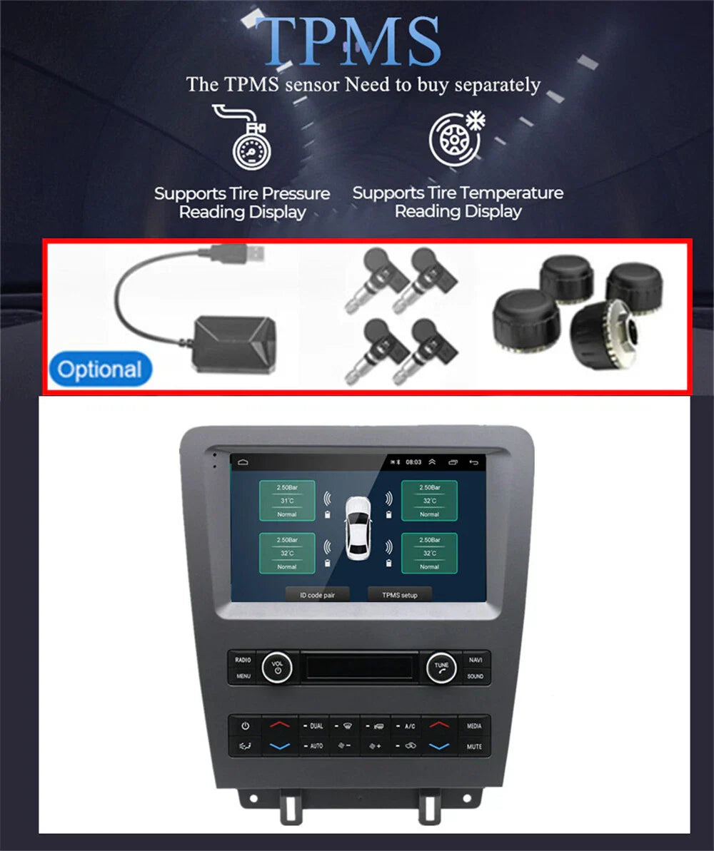9" Android 13 Stereo Radio GPS Head Unit for Ford Mustang (2010-2014)