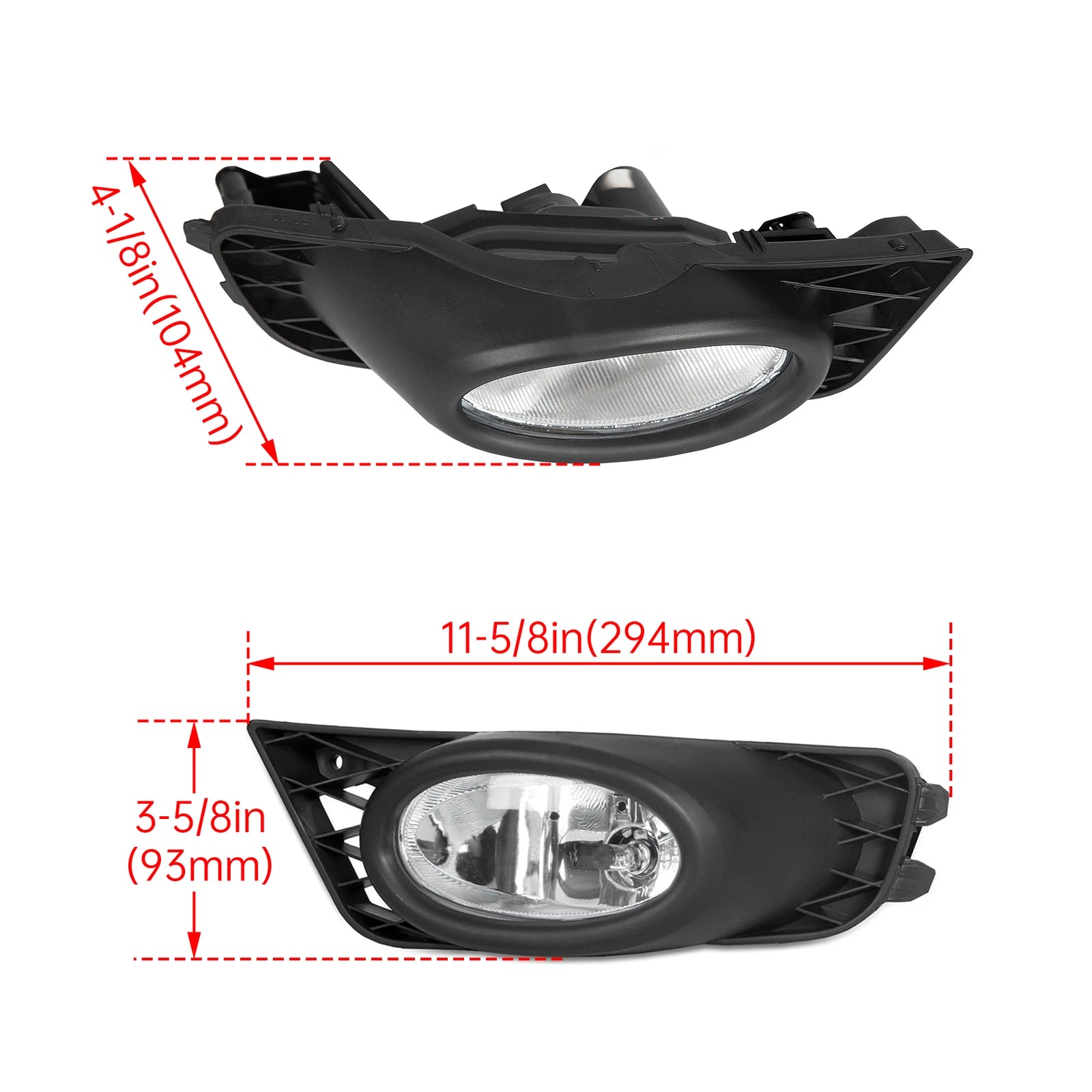 Bumper Fog Lights Driving Lamps w/Switch for Honda Civic 4-Door Sedan (2009–2011)