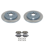 DuraGo Rear Rotors & Akebono ProACT Ceramic Brake Pads Kit for Explorer MKT (2010–2019)