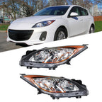 Set of 2 Headlamps for Mazda 3 (2010–2013) Halogen