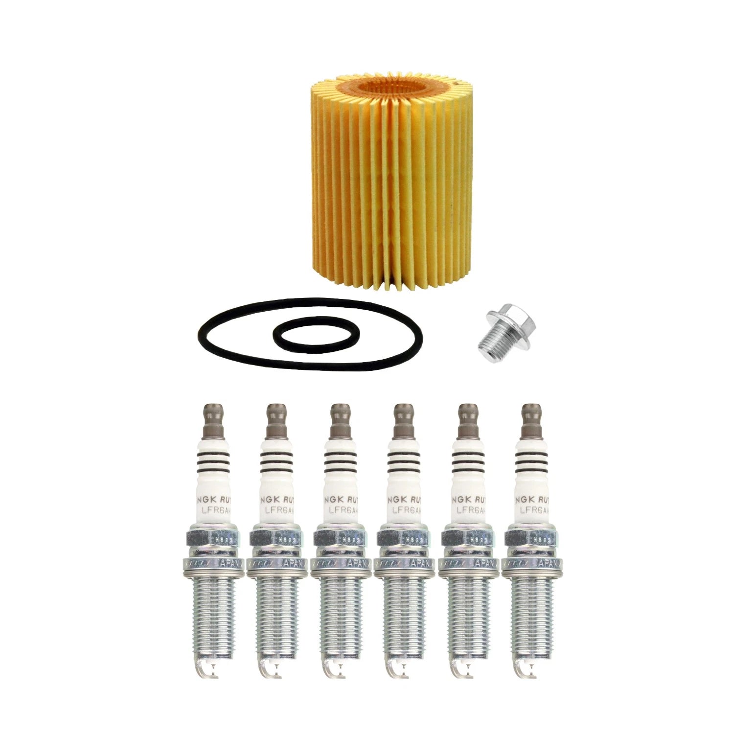 Wix Engine Oil Filter & NGK 6 Spark Plugs for FJ Cruiser GS300 GS350 IS250 (2007–2021)