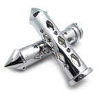 Chrome Spike Grip 7/8" CNC for Suzuki Honda Kawasaki Yamaha Sportbike