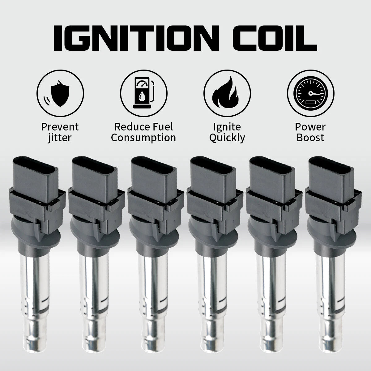 Pack of 6 Ignition Coils for Porsche VW (2004–2008) C1466 UF531