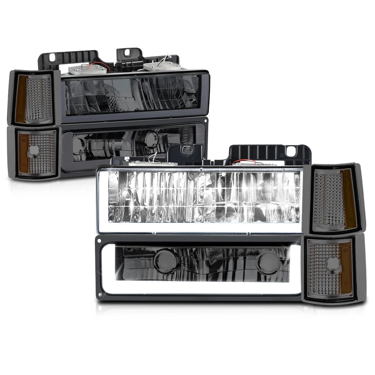 Full LED Black Housing Projector Fog Lights for Freightliner Cascadia (2008–2017)
