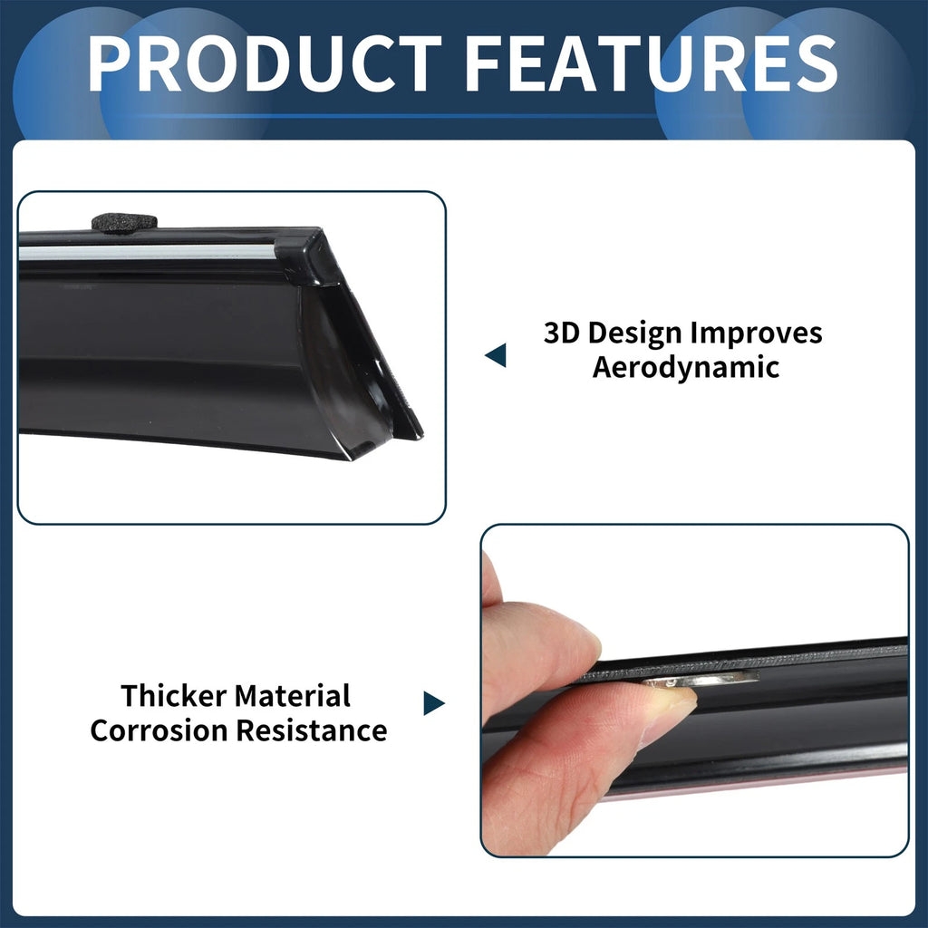 Set of 4 Window Deflectors for Honda Civic (2006) - Black Vent Visors