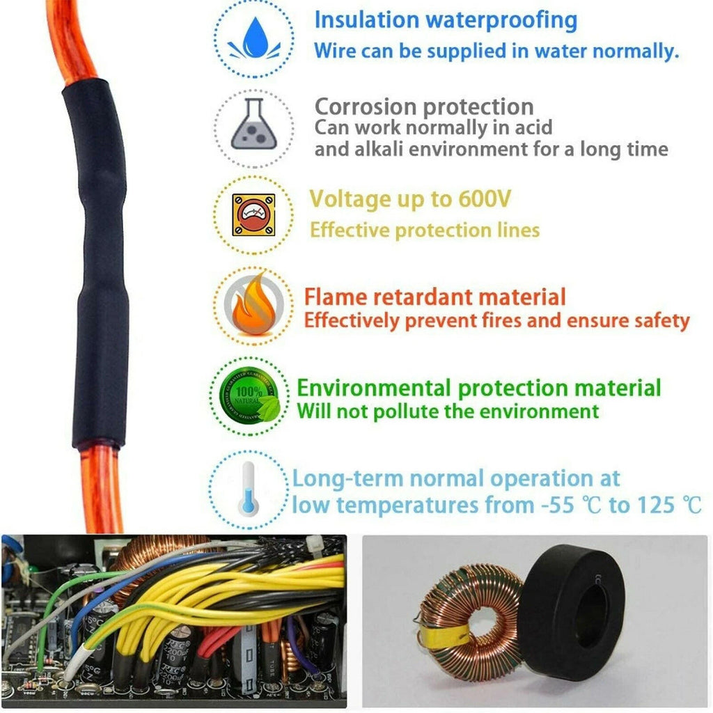 Heat Shrink Tubing for Marine Grade Wire Wrap (3:1) - Waterproof Adhesive Glue