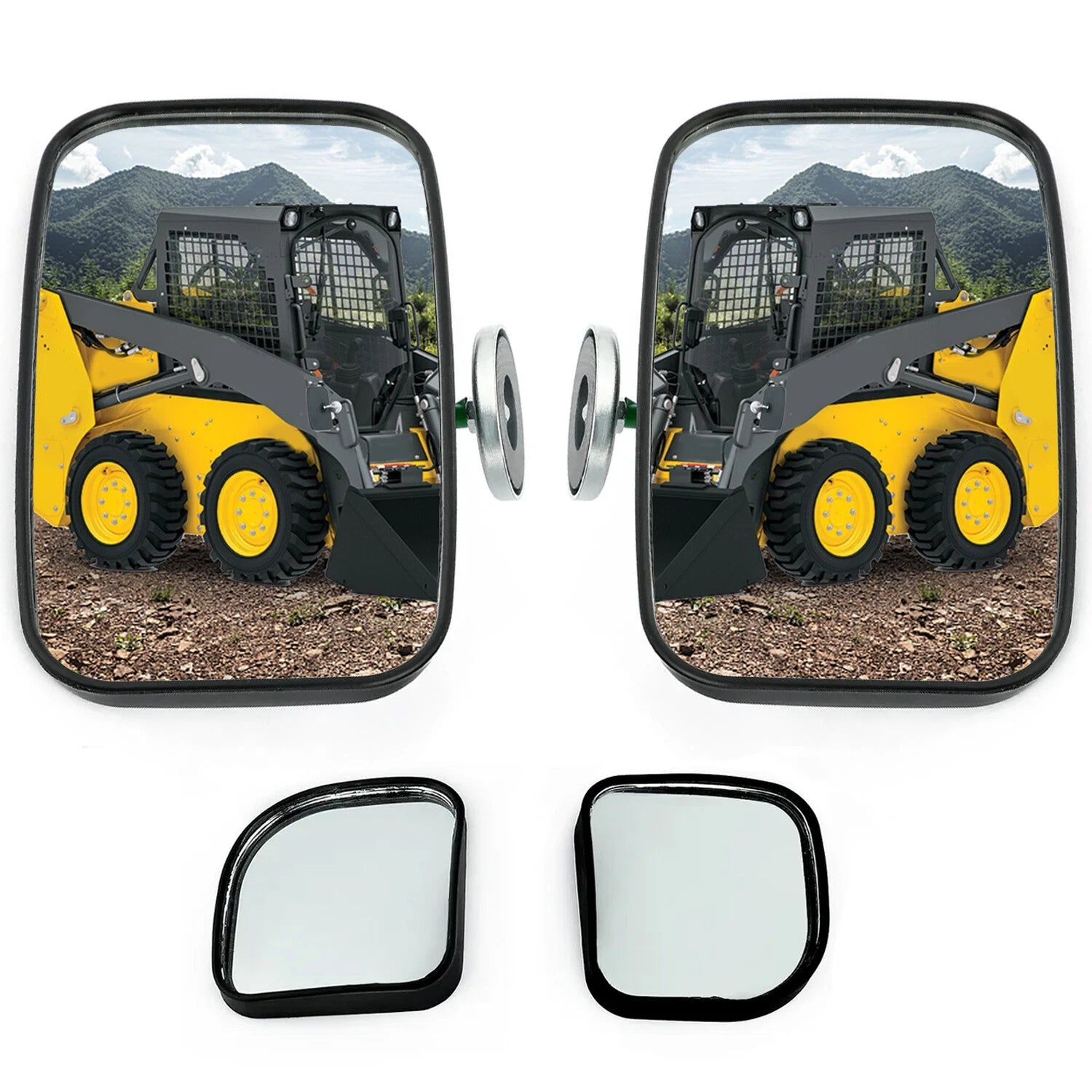 Magnetic Rearview Mirrors for John Deere Gehl Skid Steer Loader (W/Convex)