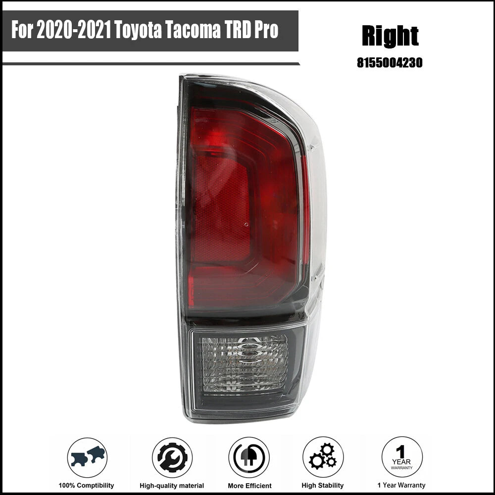 Tail Light Lamp for Toyota Tacoma TRD Pro (2020–2021) Black Bezel