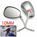 Chrome Oval Rear View Mirrors 10mm Thread for Motorcycle Universal