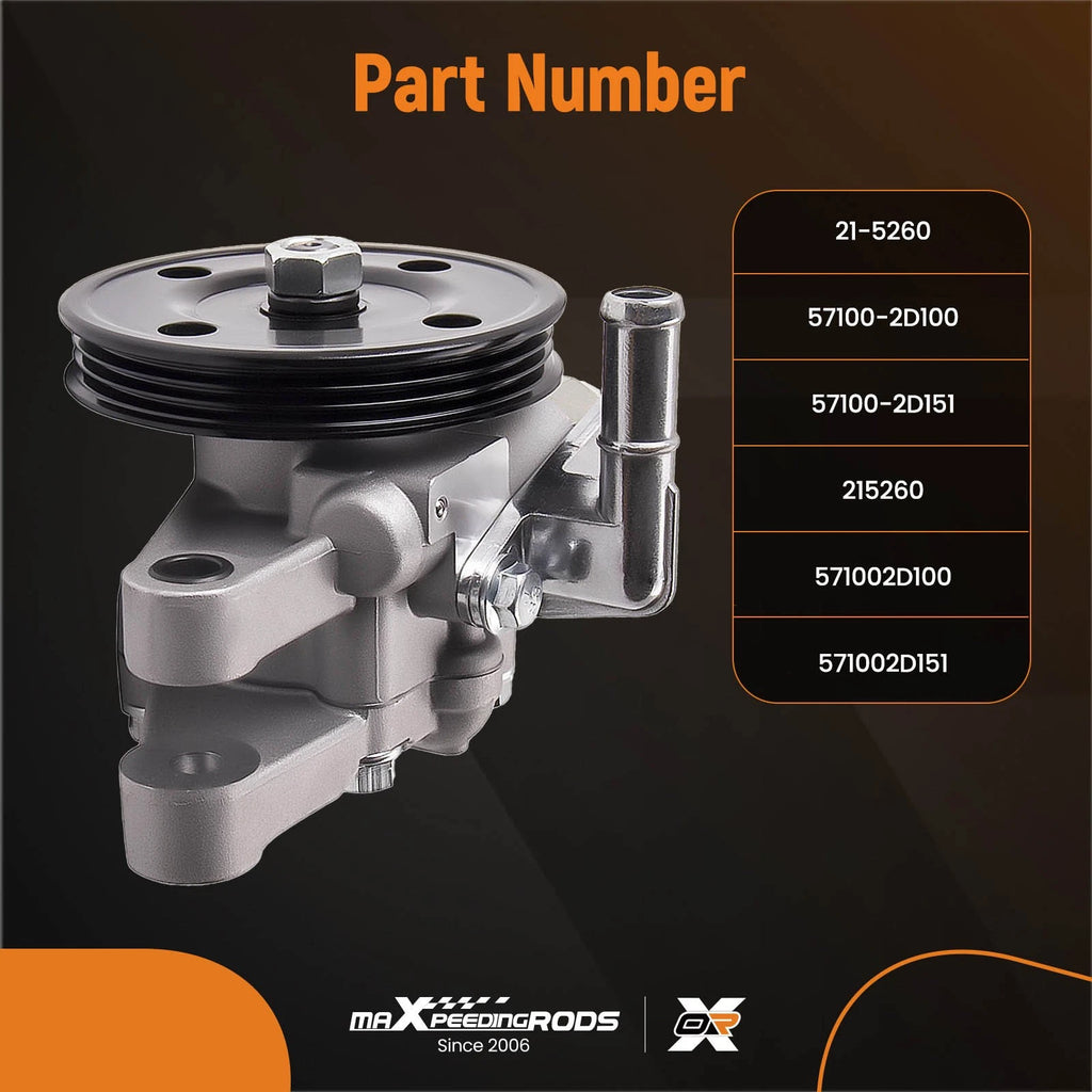 Power Steering Pump for Hyundai Tiburon, Elantra 2.0L (2003–2008) 57100-2D100