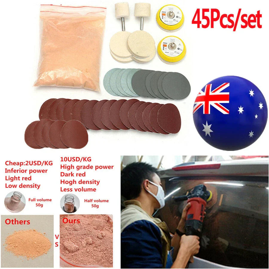 8 Oz Deep Scratch Remover Set for Car Glass Polish & Wheel - Cerium Oxide
