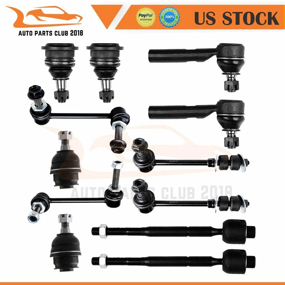 12Pcs Suspension Kit for Toyota 4Runner (2003–2009) Front Ball Joint Tie Rod