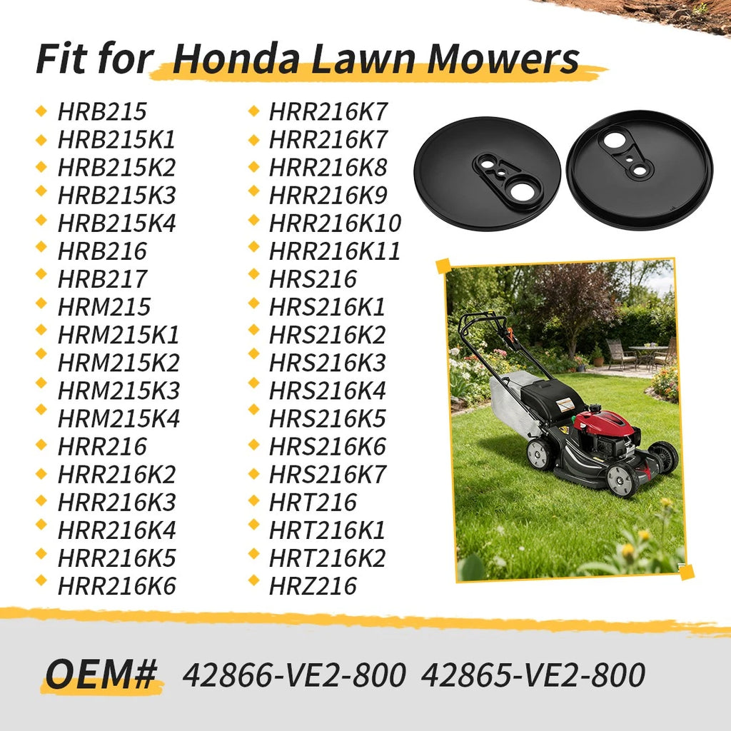 2X Rear Wheel Tire Cover for Honda Lawn Mowers (HRR216, HRS216, HRT216, HRZ216)