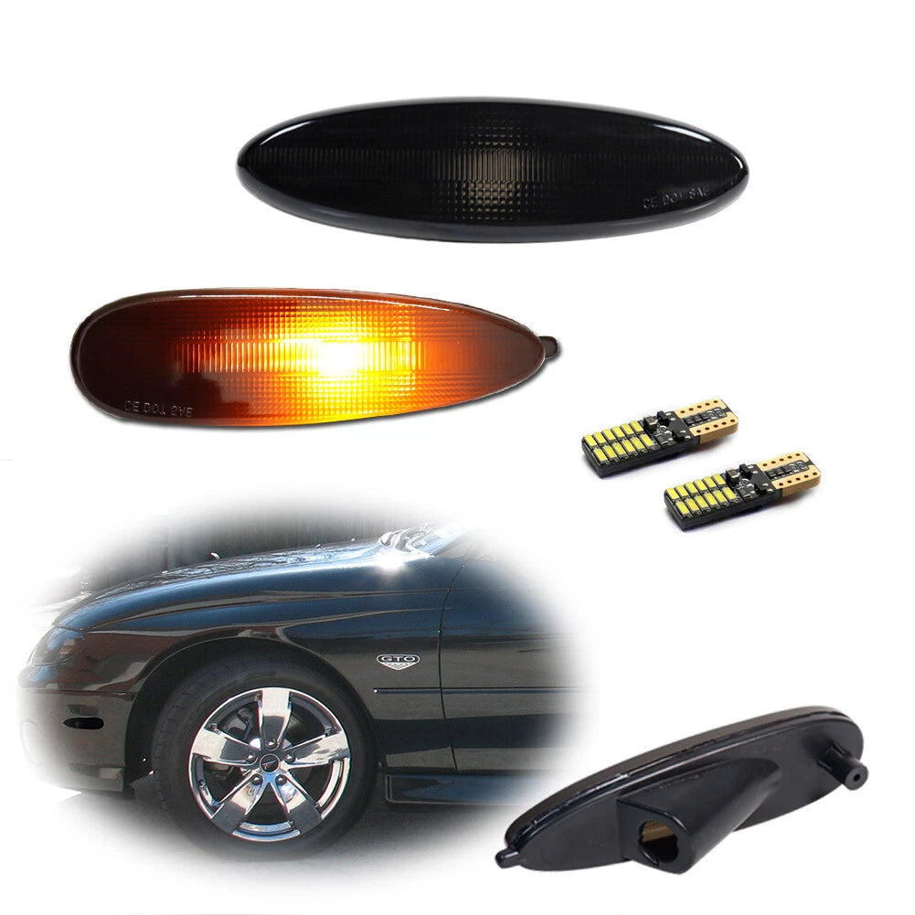 Smoked Front Fender Side Marker Light with Amber LED for Pontiac GTO (2004–2006)