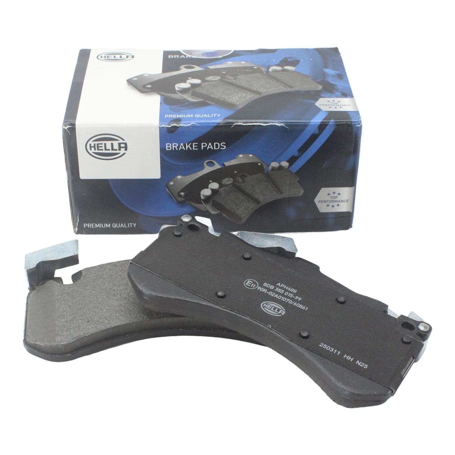 Set of 4 Hella Front Low-Met Disc Brake Pads for Audi A8 Quattro S6 S7 S8