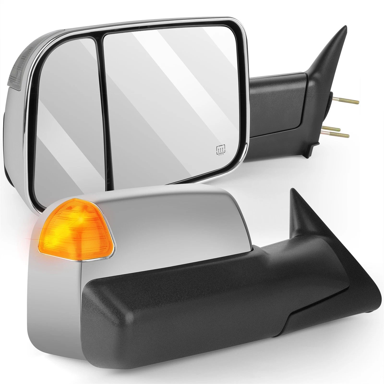 Chrome Heated Tow Mirrors for Dodge Ram 1500 2500 3500 (1998–2001)