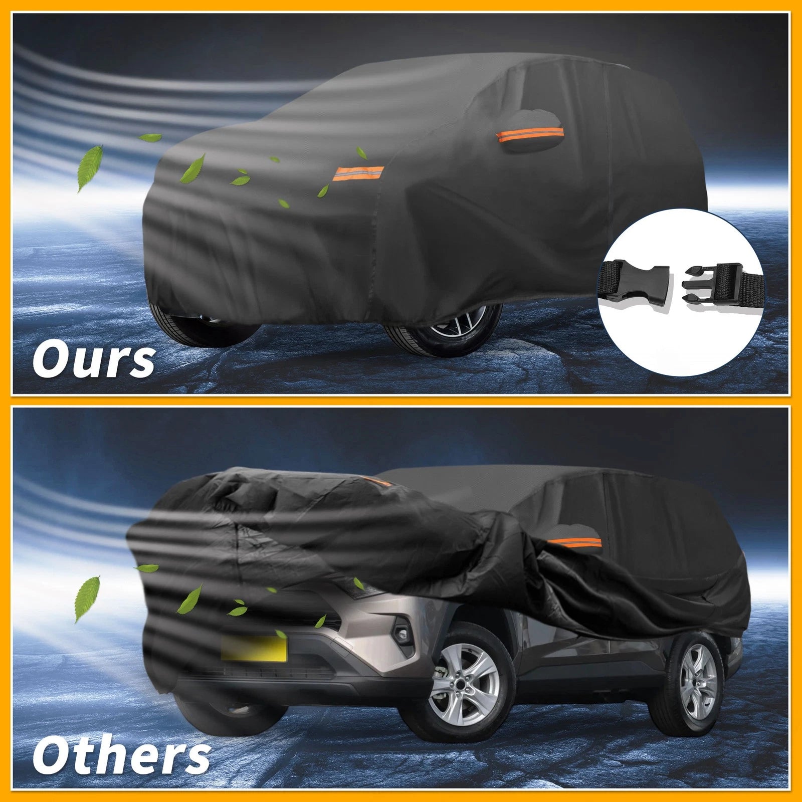 Waterproof Car Cover for Toyota RAV4 (190T-PU, Black)