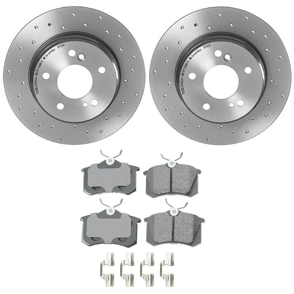 Akebono Euro Rear Brake Kit for VW TT, Beetle, Golf, Jetta (Xtra Drilled)