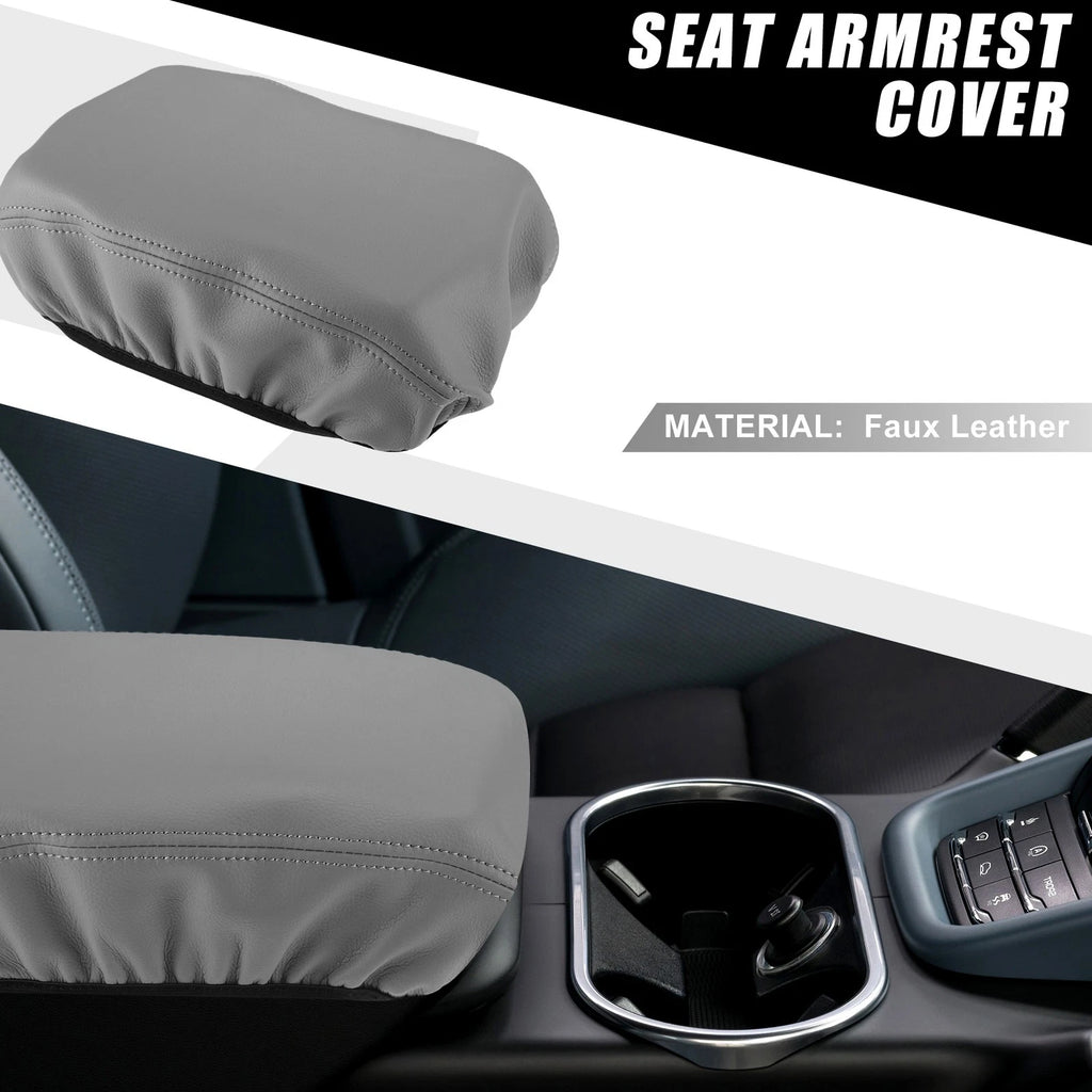 Arm Rest Box Cover Protector for Subaru Forester (2019–2023) Faux Leather Gray