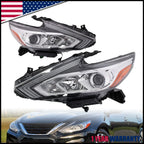 Headlight Assembly Set of 2 for Nissan Altima (2016–2018) Halogen