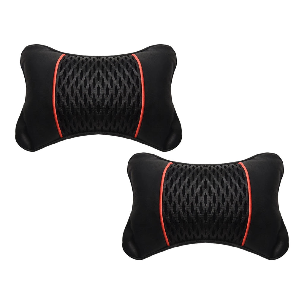 2X Headrest Cushion Pad for Car (Breathable PU Leather)