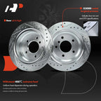 Set of 2 Rear Drilled Brake Rotors & Pads for BMW 525i 528i (2001–2003)