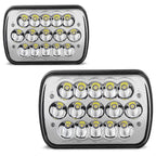 Set of 2 LED Headlights H6054 for Ford Econoline Van (1985–2014) Chrome Housing