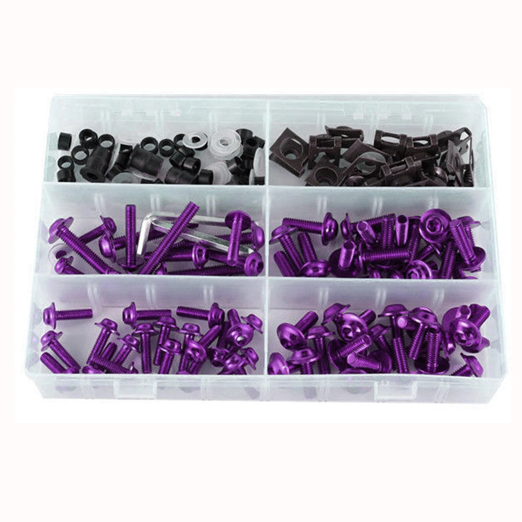 177PCS Fairing Bolts Kit for Motorcycle Sportbike (Universal) - Purple