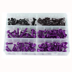 177PCS Fairing Bolts Kit for Motorcycle Sportbike (Universal) - Purple