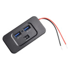 Waterproof Car Power Outlet Panel Mount with QC 3.0 Dual USB Ports (12V/24V)