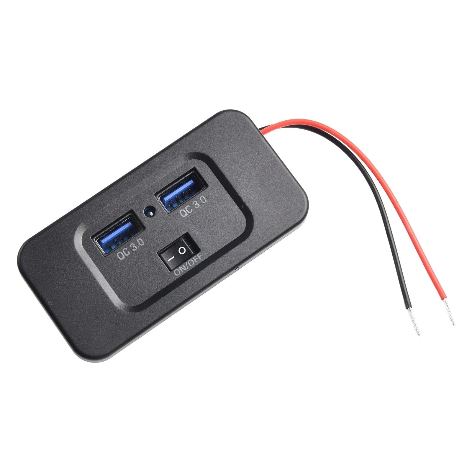 Waterproof Car Power Outlet Panel Mount with QC 3.0 Dual USB Ports (12V/24V)