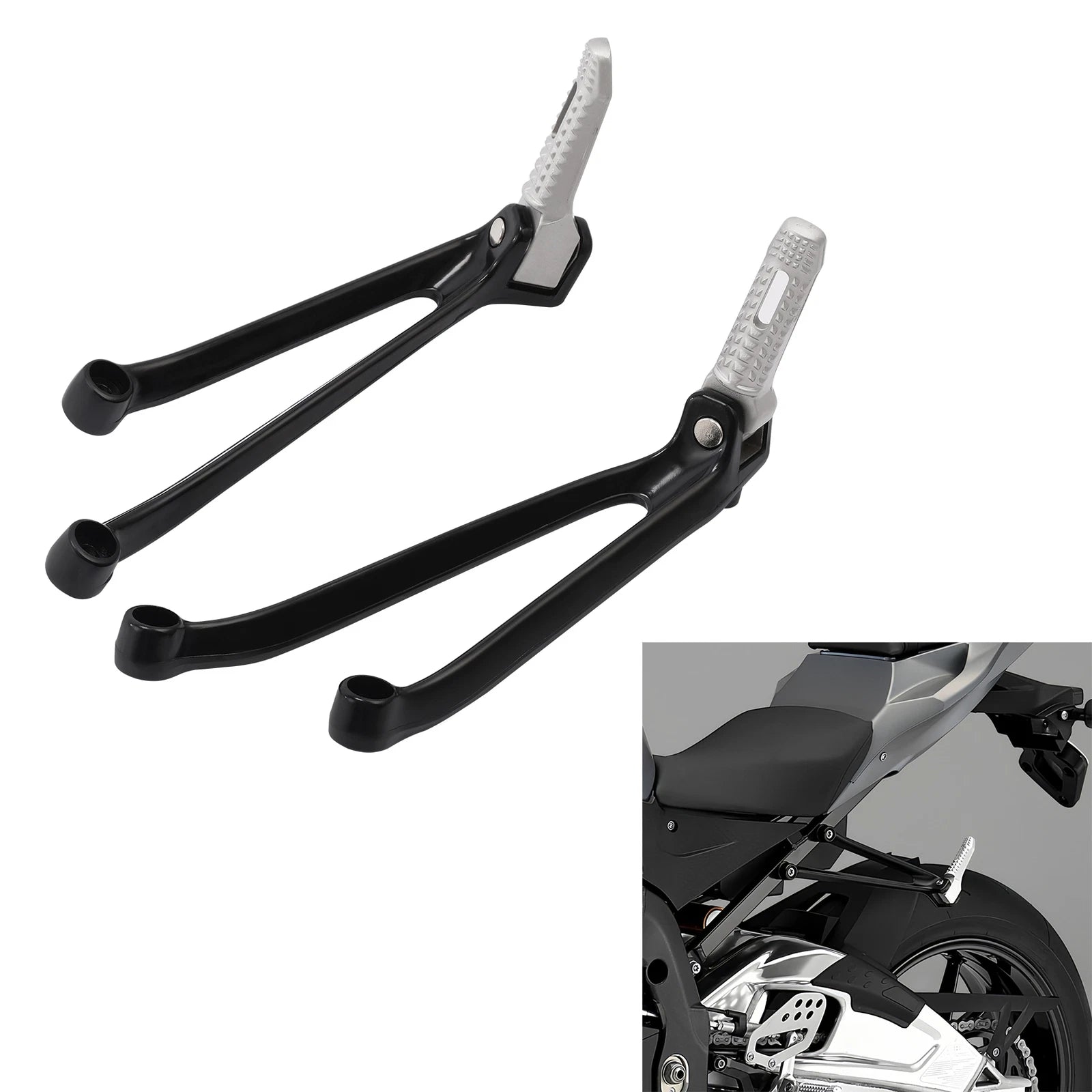 Rear Passenger Footpegs Footrest Bracket for BMW K42 HP4 (2011–2014) K47 S1000R (2013–2016)