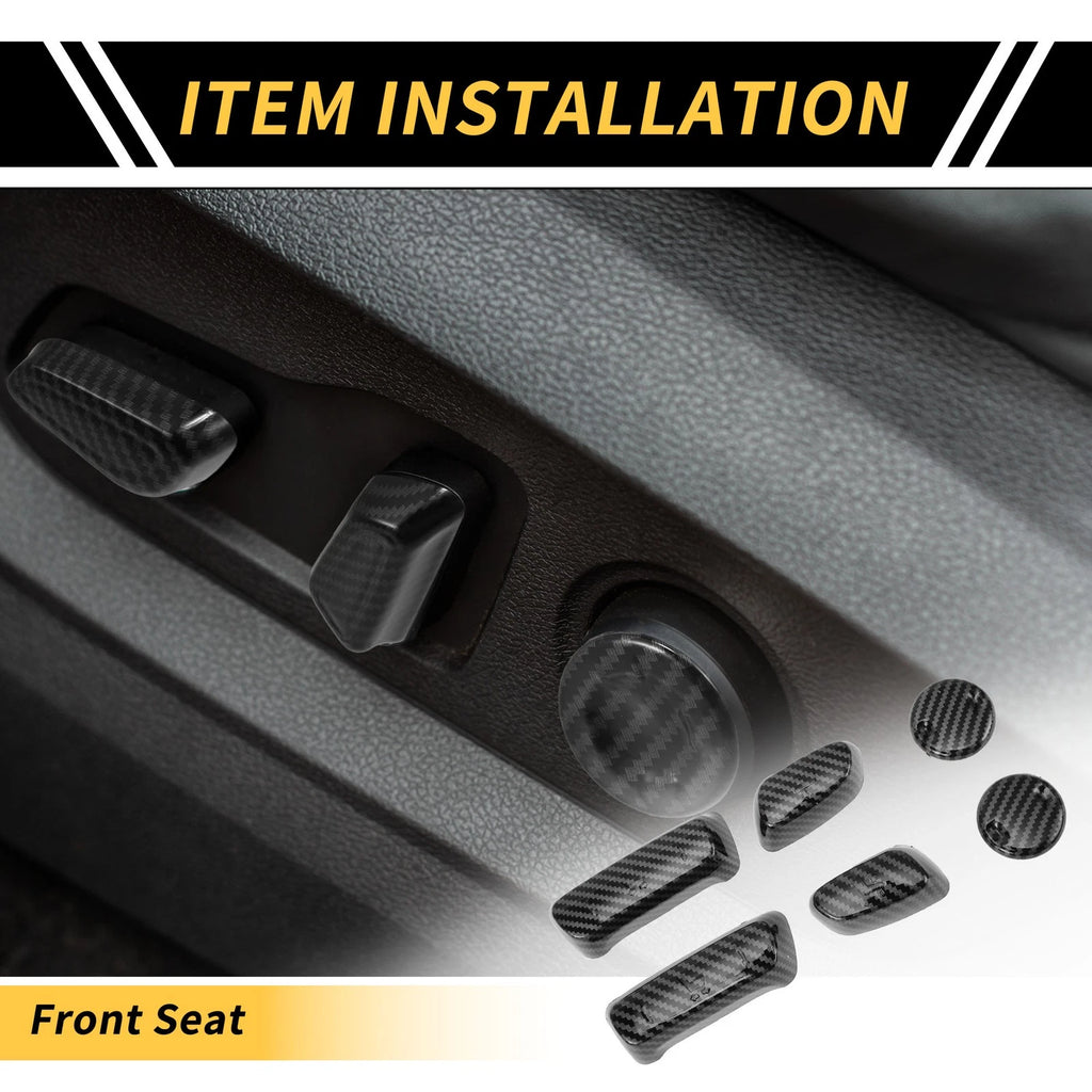 Set of 2 Carbon Fiber Seat Adjustment Button Covers for Toyota Tundra (2014–2021)