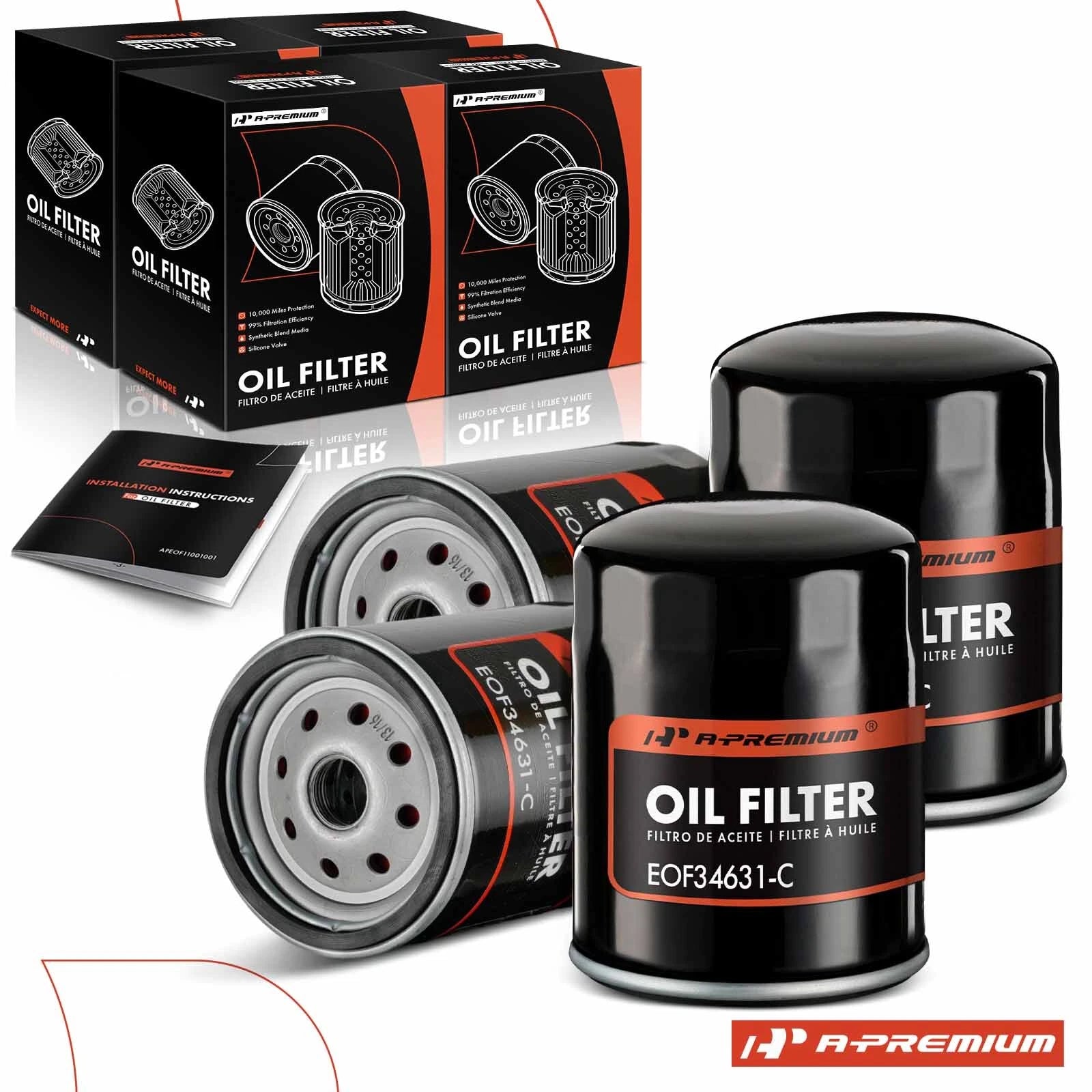 Set of 4 Engine Oil Filters for Chevy C10 C20 Suburban (1968–1986)