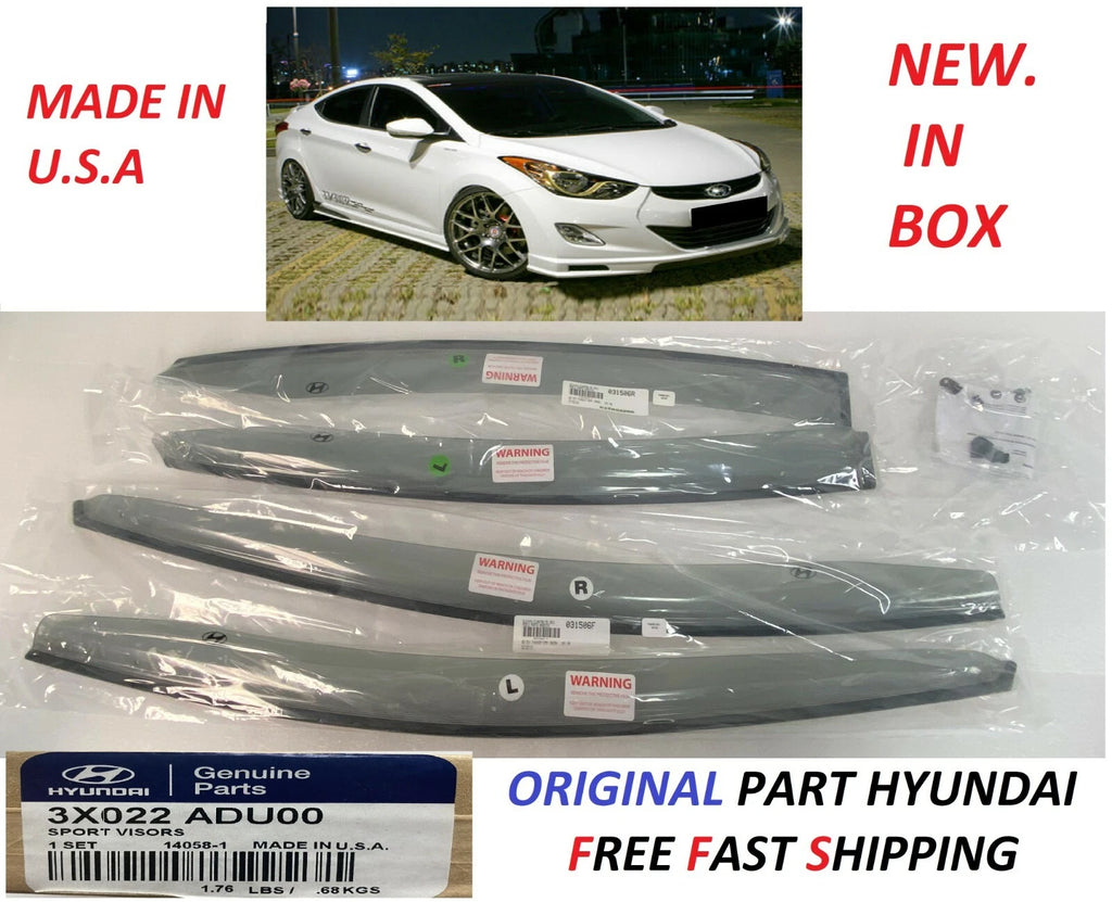 Set of 4 Side Window Vent Visors for Hyundai Elantra (2011–2016)