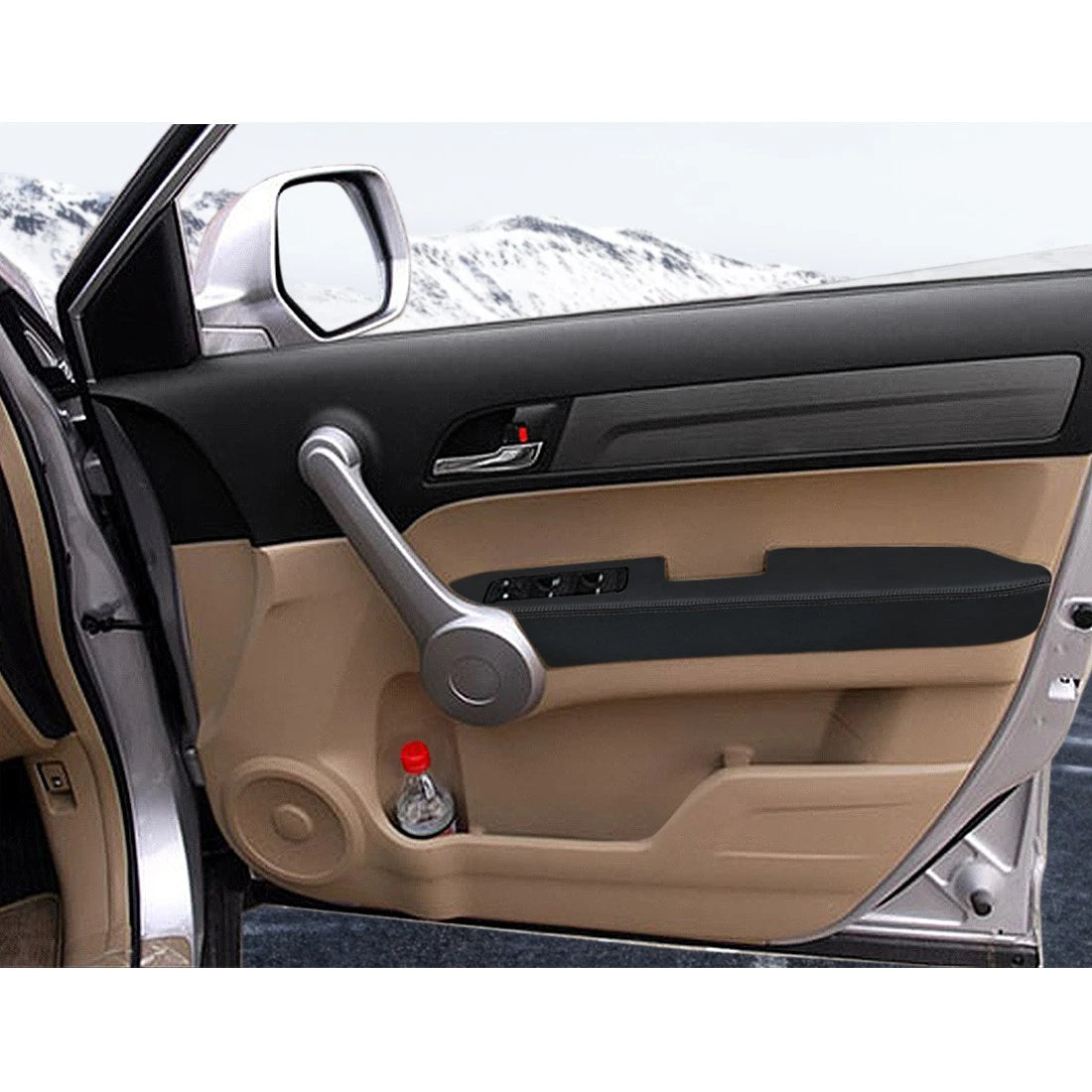 1 Pair Front Door Panels Armrest Cover Black for Honda CR-V (2007–2012)