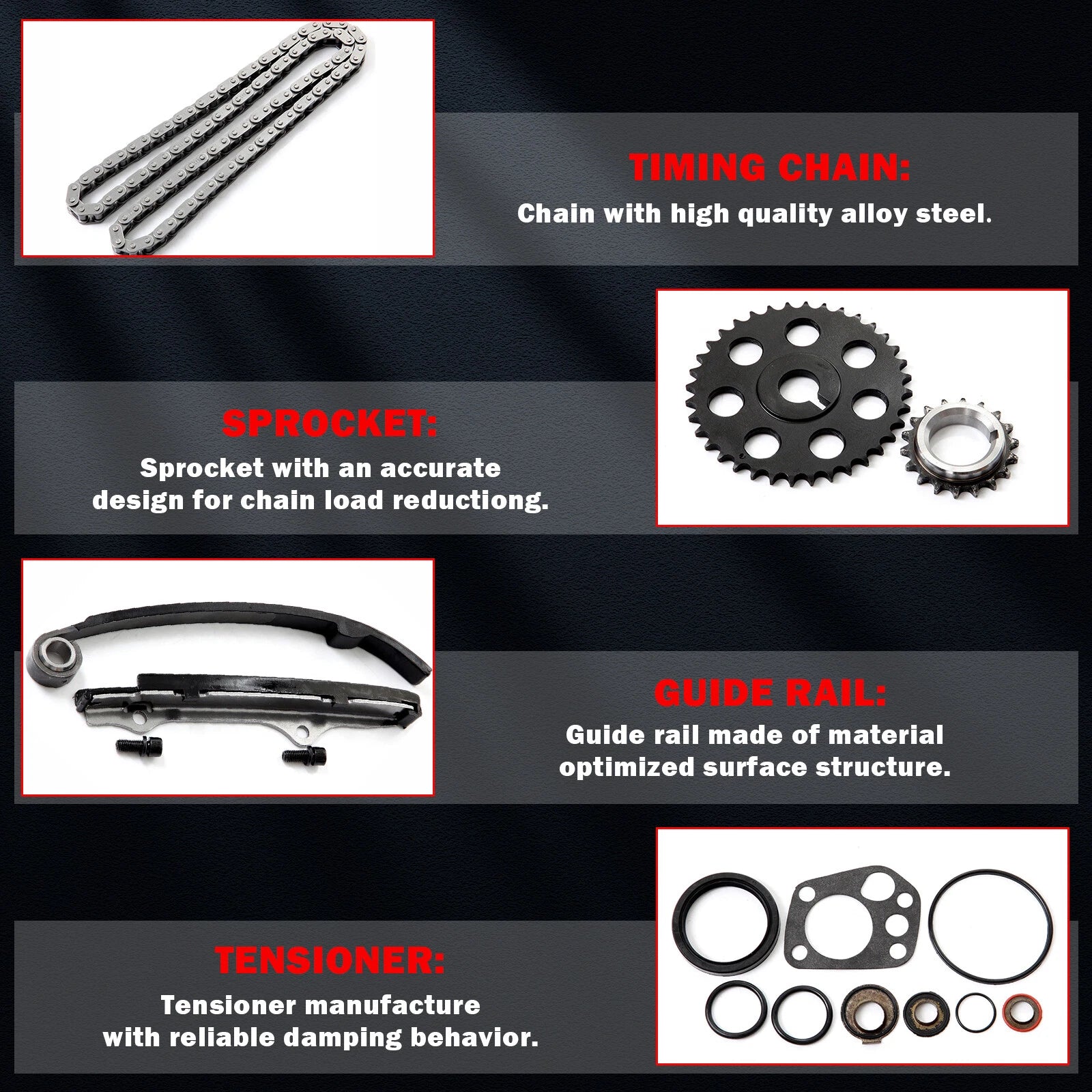 Timing Chain Kit with Gasket for Nissan D21 Pickup (1990–1994)