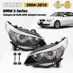 Set of 2 Halogen Headlights for BMW 5 Series E60/E61 (2004–2010)