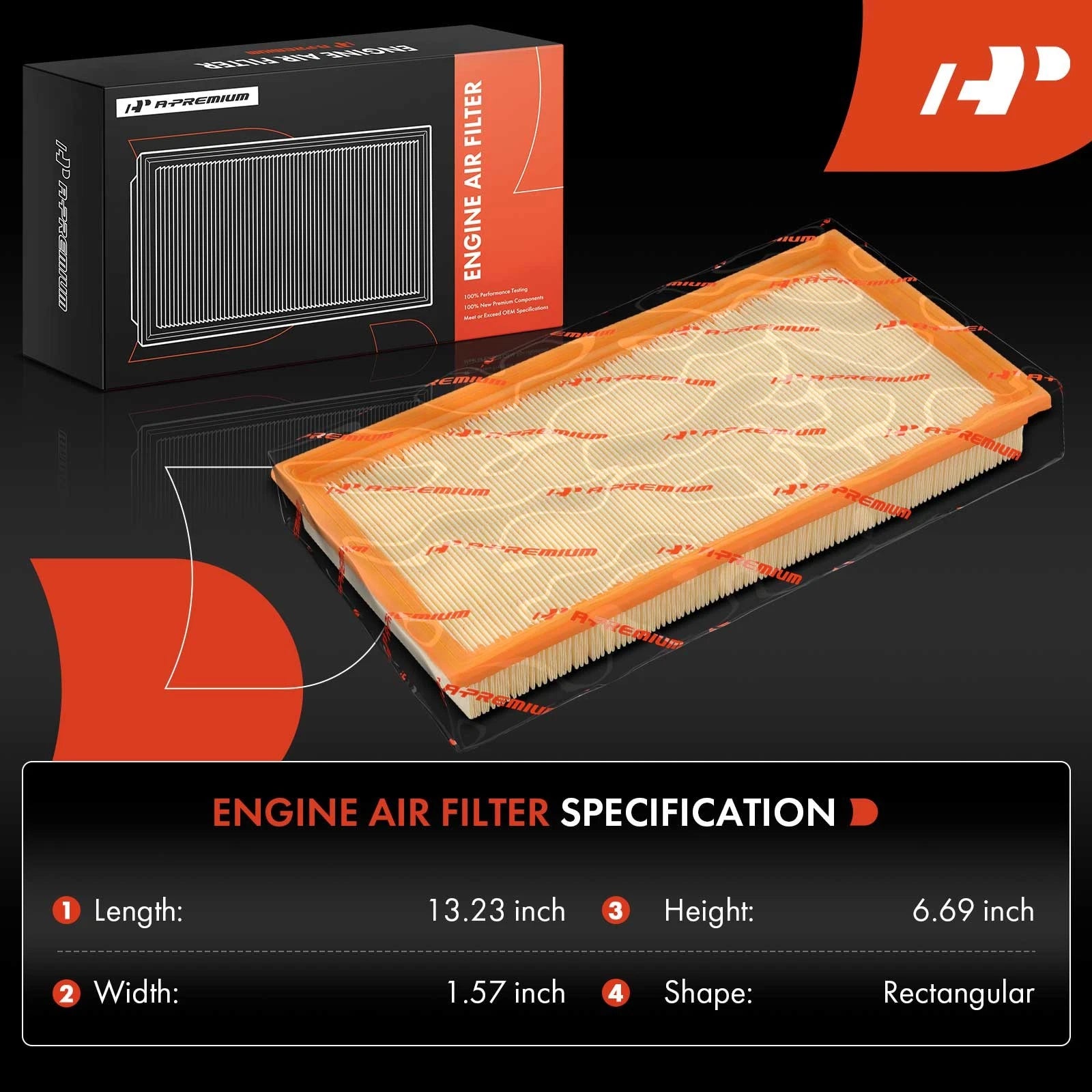 Engine Air Filter for Kia Sephia, Spectra (1998-2004)