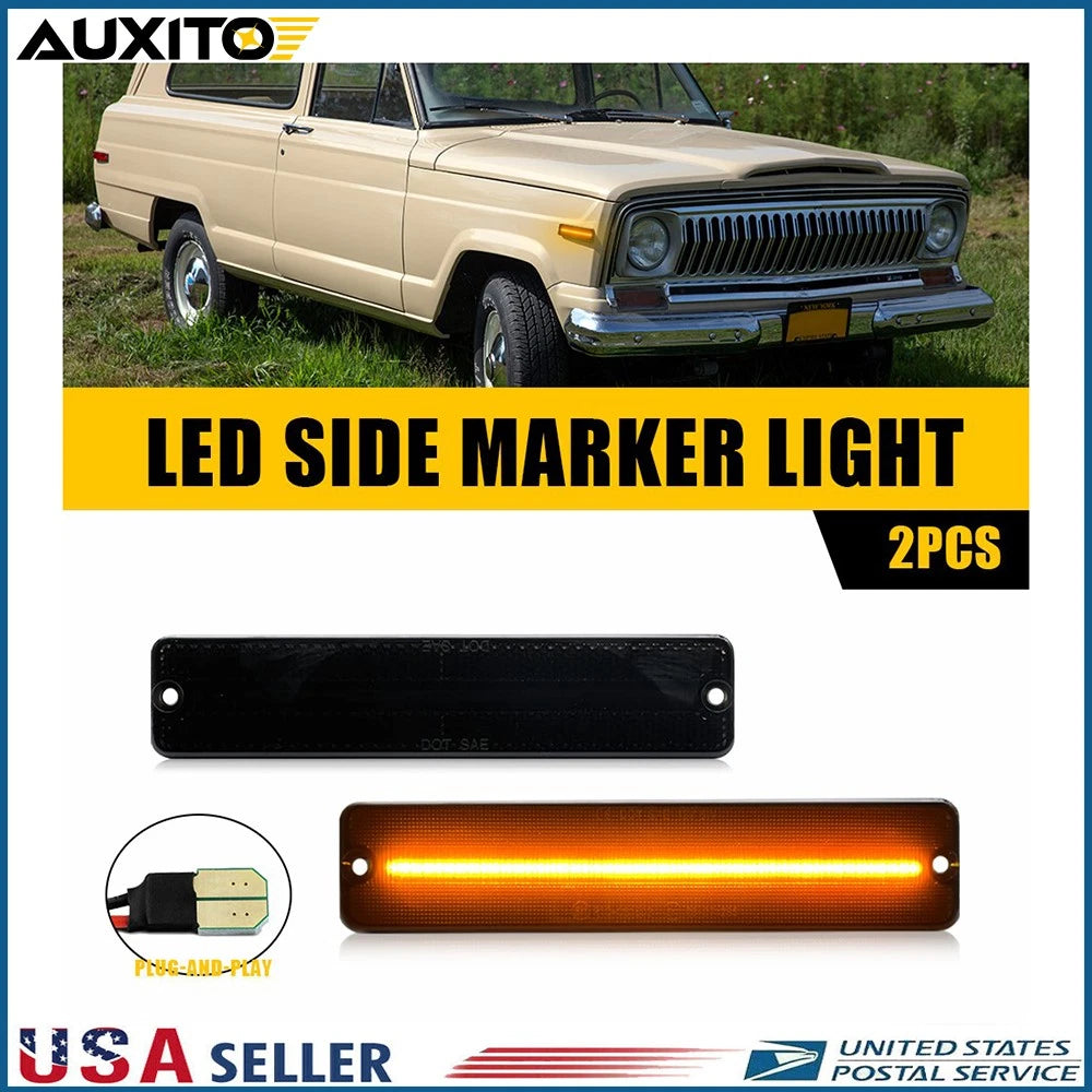 Amber LED Front Corner Side Marker Light for Jeep Cherokee (1976–1986)