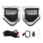 Pair Fog Lights for GMC Sierra 1500 Denali (2019–2022) W/ Bezels LH+RH
