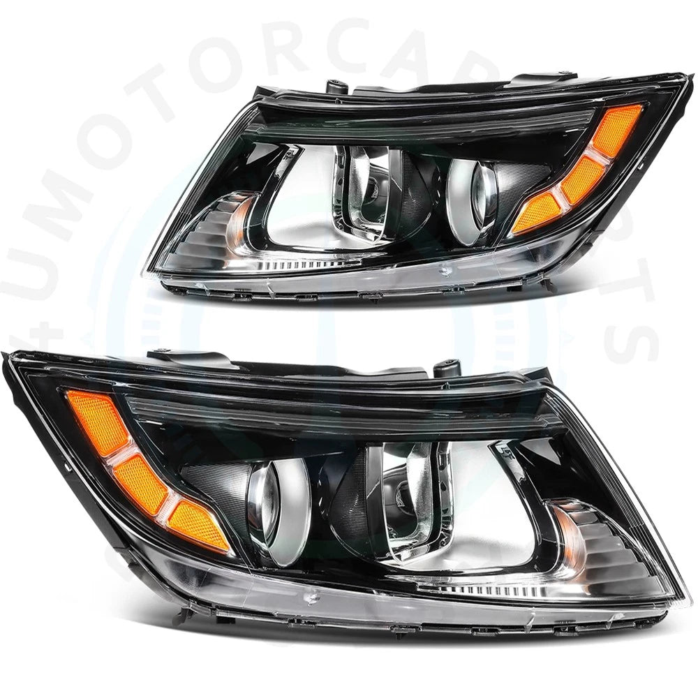 2X Black Headlight Assembly for Kia Optima (2011–2013)