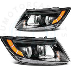 2X Black Headlight Assembly for Kia Optima (2011–2013)
