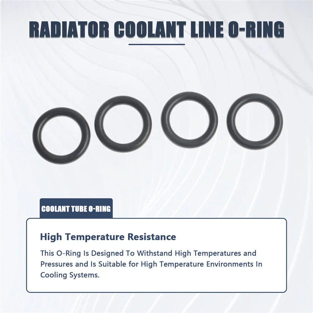 4 x Car Coolant Line O-Rings for Chrysler 300, Dodge Durango, Charger, Challenger