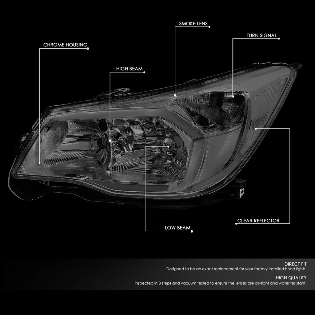 Replacement Headlight Lamps for Subaru Forester (2014–2016) Smoked/Clear