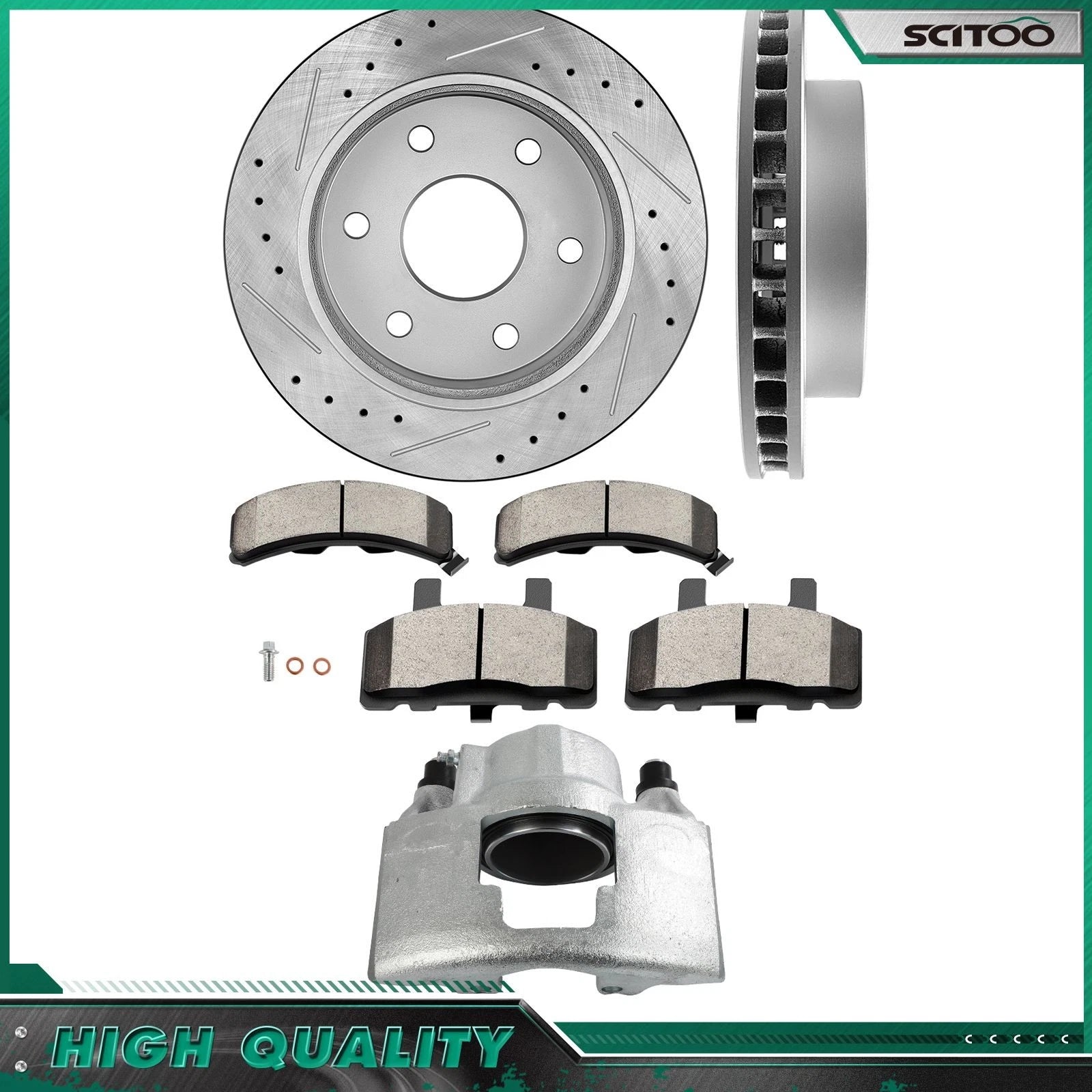Front Rotor Ceramic Pads Left Brake Calipers for Chevy Tahoe (2000)